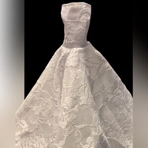 Elegant White Lace Bridal Dress for Fashion Dolls